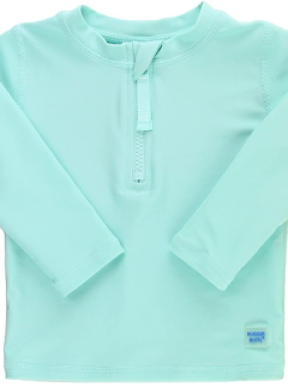 Kids Long-Sleeve Mint Swim Rashguard with Front Zip